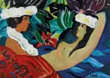 Salvatore Fiume, Bagnanti, oil on canvas cm