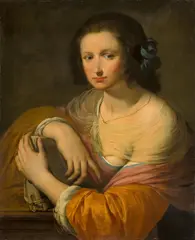 Giovanni Martinelli, Bildnis einer Frau mit Buch – Allegorie der Erkenntnis, Um 1640, Öl auf Leinwand