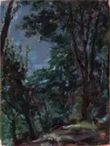 Max Slevogt, Nächtlicher Park (Neukastel), 1917, Öl auf Leinwand