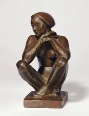 Sitzende by Georg Kolbe, 1923, Bronze mit rotbrauner Patina. Höhe: 22,8 cm (9 in.), sold Jun 2010