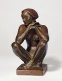Georg Kolbe, Sitzende, 1923, Bronze mit rotbrauner Patina. Höhe: 22,8 cm (9 in.)