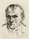 Max Beckmann, Selbstbildnis, 1914, Kaltnadel auf Velin