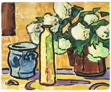 Schneeball und Steintopf by Karl Schmidt-Rottluff, 1959, Aquarell und Tuschfeder auf Velin, sold Nov 2010