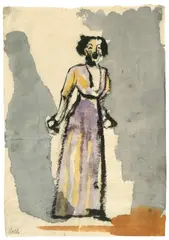 Sängerin by Emil Nolde, Um 1911, Aquarell und Tuschpinsel auf Japanbütten, sold Nov 2010
