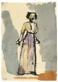 Sängerin by Emil Nolde, Um 1911, Aquarell und Tuschpinsel auf Japanbütten, sold Nov 2010