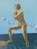 Wolfgang Mattheuer, Christophora, 1981, Öl auf Holz