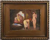 Karel Boháček, Bathing, 1922, oil on cardboard