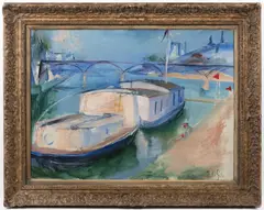 Miloslav Holý, Pont Des Arts in Paris, 1931, oil, canvas