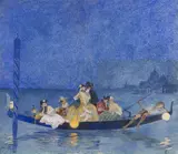 Josef Wenig, Gondola Party, Around 1920, watercolour on paper
