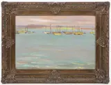 Karel Špillar, Ships on a Sea, 1932, oil on cardboard