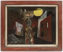 František Hudeček, Night in a Port, 1930s, oil on canvas