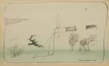 Kamil Lhoták, Race Track, 1944, indian ink, watercolour, paper