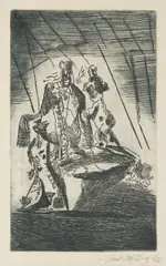 Frantisek Tichy, Clowns in the Manege, 1940, etching, paper