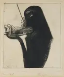 Frantisek Tichy, Paganini V, 1947, drypoint on paper