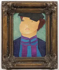 Jiří Martin, Parisian Girl, 1950, oil, wood