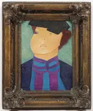 Jiří Martin, Parisian Girl, 1950, oil, wood