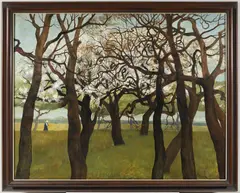 Ota Janeček, Blooming Trees, 1951-1952, oil, canvas