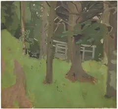 Fairfield Porter, Path and Footbridge, 1964, oil on linen