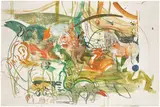 Cecily Brown, Untitled (Paradise), 2015, monotype in watercolor with pastel drawing on paper