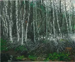 Neil Welliver, Birches, 1972, oil on linen