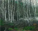 Neil Welliver, Birches, 1972, oil on linen