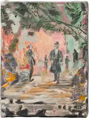Hernan Bas, Stroll, 2006, acrylic, gouache and oil on canvas