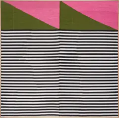 Brent Wadden, Untitled, 2017, hand woven fibers, wool, cotton and acrylic on canvas, in artist's frame