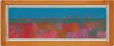 George Morrison, Cerulean Shadows. Approaching Night (Red Rock Variation: Lake Superior Landscape), 1994, acrylic on canvas on board, in artist's frame