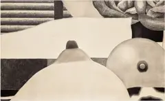 Tom Wesselmann, Drawing After Bedroom Painting #6, 1969, charcoal and Liquitex gesso on linen