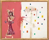 George Condo, MOTHER AND CHILD, 1989, oil and paper collage on canvas, in artist's chosen frame