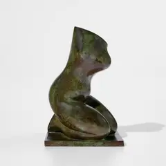 Baltasar Lobo, Torse incliné en avant sur socle, 1976–1981, patinated bronze