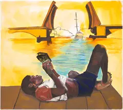 Jerrell Gibbs, Top Down, 2019, oil and oilstick on canvas