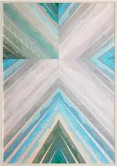 Haegue Yang, Trustworthy X # 141, 2012, paper and envelope security pattern collage on grid paper, in artist’s chosen frame