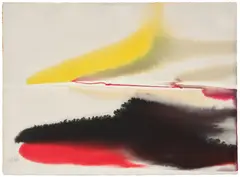 Paul Jenkins, Phenomena Red Under, 1965, watercolor and acrylic on paper