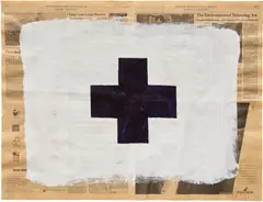 Robert Longo, Cross 7, 1991, acrylic on newsprint laid on board