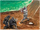 Raymond Pettibon, Untitled (Twilite Doubleheader...), 2010, gouache, pen and ink on paper