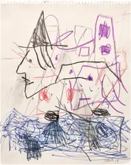 Robert Nava, Drawing, 2018, crayon, graphite and marker on paper