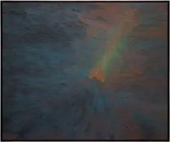 Brice Guilbert, Fournez, 2018, oilstick on paper mounted to board, in artist's frame