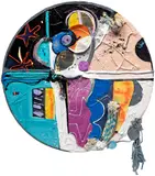 Rachel Eulena Williams, Stained Glass, 2021, silkscreen, dye, acrylic, cotton rope and canvas mounted on panel