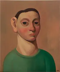 Jess Valice, Boy in Green, 2022, oil on canvas