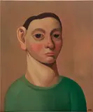 Jess Valice, Boy in Green, 2022, oil on canvas