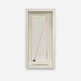 Víctor Grippo, A 17 grados de la Vertical, 2000, painted plaster, glass, plumb line, coal and wood