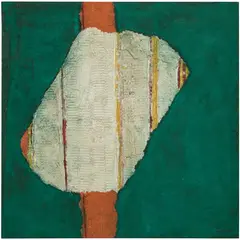 Enrico Donati, Sacred Tablet, 1963, oil and sand on canvas