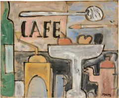 Francisco Matto, Cafe, 1956, tempera on paper laid down on board