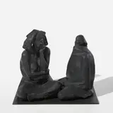 Francisco Zúñiga, Dos mujeres sentada, 1978, patinated bronze