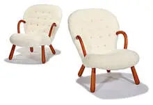 Philip Arctander, Clam chairs (2), 1944, these examples assembled later