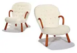 Philip Arctander, Clam chairs (2), 1944, these examples assembled later