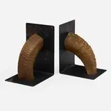 Carl Auböck III, Bookends model 4773, pair, 1958, horn, enameled steel