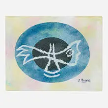 Plaque by Georges Braque, enamel on copper, sold Nov 2022
