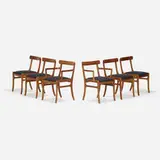 Ole Wanscher, Rungstedlund dining chairs, set of six, 1967, mahogany, upholstery